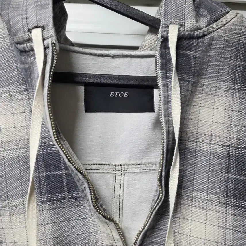 [BUNJANG] ETCE Digital Check Hooded Jacket M / ETCE 디지털 체크 후드 자켓 M