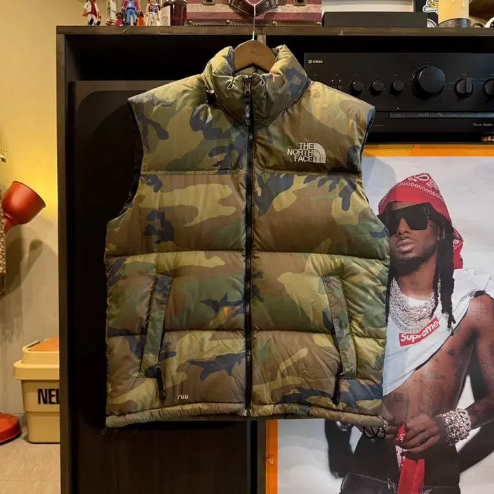 [BUNJANG] North Face Nuptse Camo Vest / 노스페이스 눕시 센터로고 카모 베스트