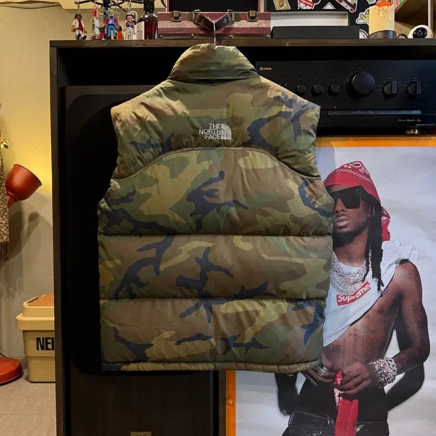 [BUNJANG] North Face Nuptse Camo Vest / 노스페이스 눕시 센터로고 카모 베스트