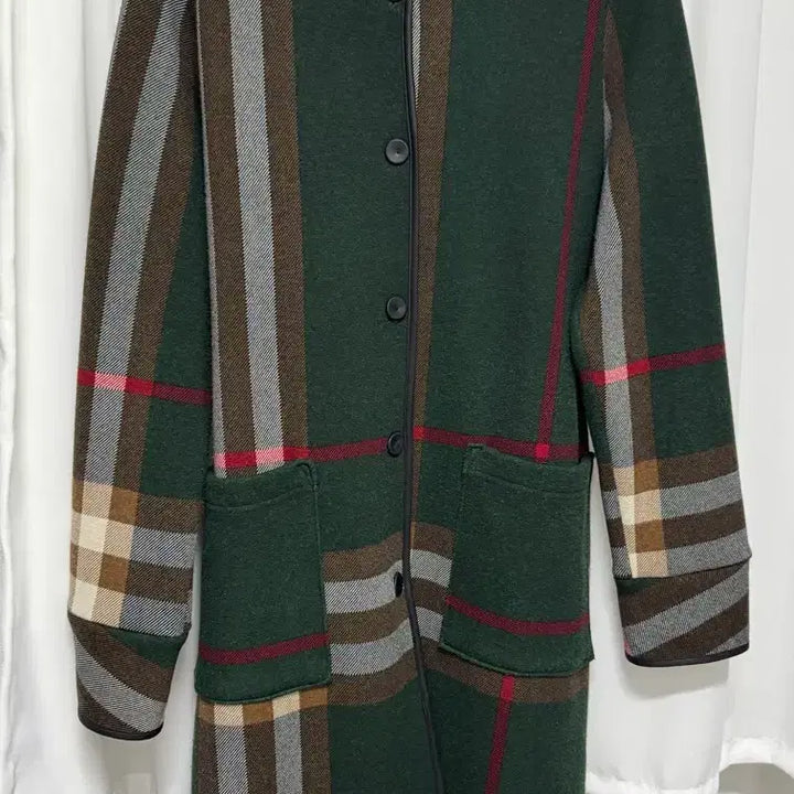 [BUNJANG] Unisex Check Pattern Hooded Long Coat / 체크패턴 후드 롱 코트