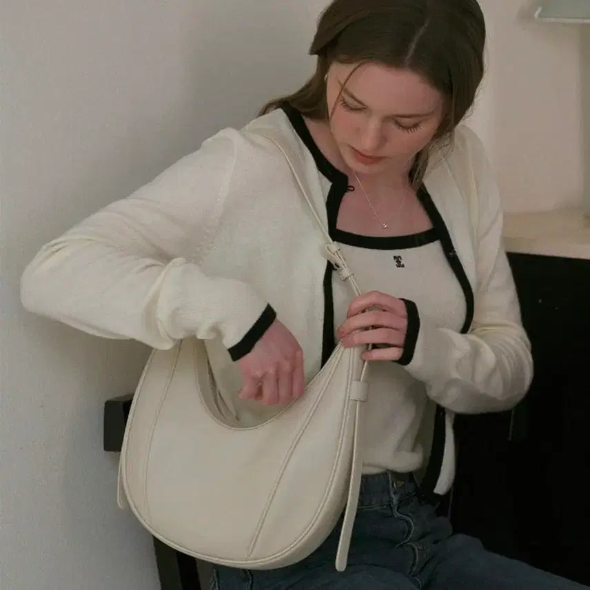 [BUNJANG] Paul & New Oval Bag (Light Gray) Shoulder Bag / [폴뉴아] 오벌백  플레인(라이트그레이)