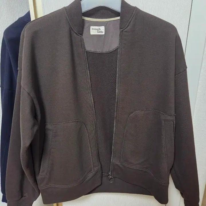 [BUNJANG] Ruffside Zip Up Jersey Jacket Brown / 러프사이드 집업 저지 자켓 브라운 1