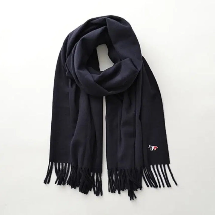 [BUNJANG] Maison Kitsune Fox Logo Navy Muffler / 메종키츠네 폭스 로고 네이비 머플러