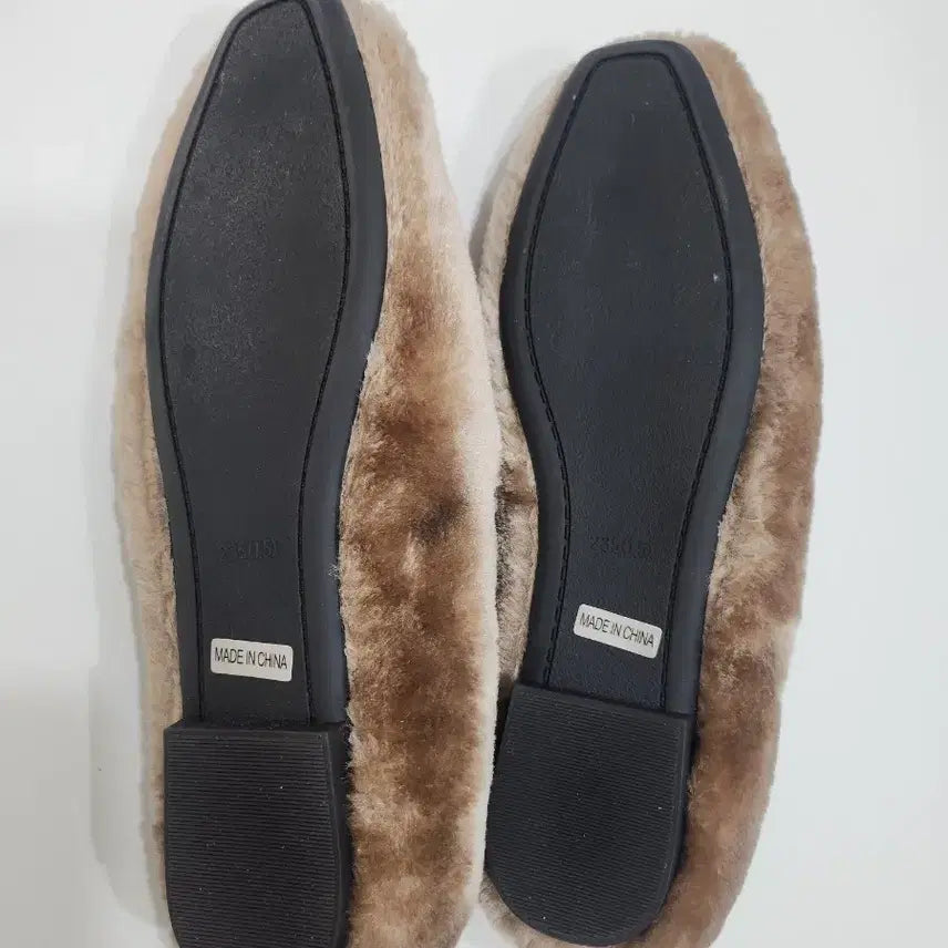 [BUNJANG] Brown Fur Slipper Mules / 새것))브라운 퍼 털 슬리퍼 뮬 로퍼 225-230