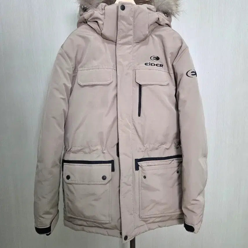 [BUNJANG] Aider Padded Jacket Beige Fur Hood M / 아이더 패딩 점퍼 베이지 퍼 후드 M