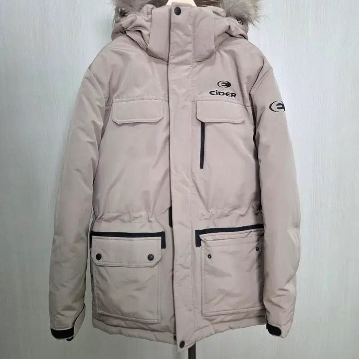 [BUNJANG] Aider Padded Jacket Beige Fur Hood M / 아이더 패딩 점퍼 베이지 퍼 후드 M