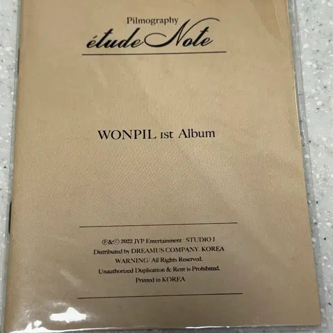 [SOLD OUT] 데이식스 원필 필모그래피 습작노트 판매합니다!