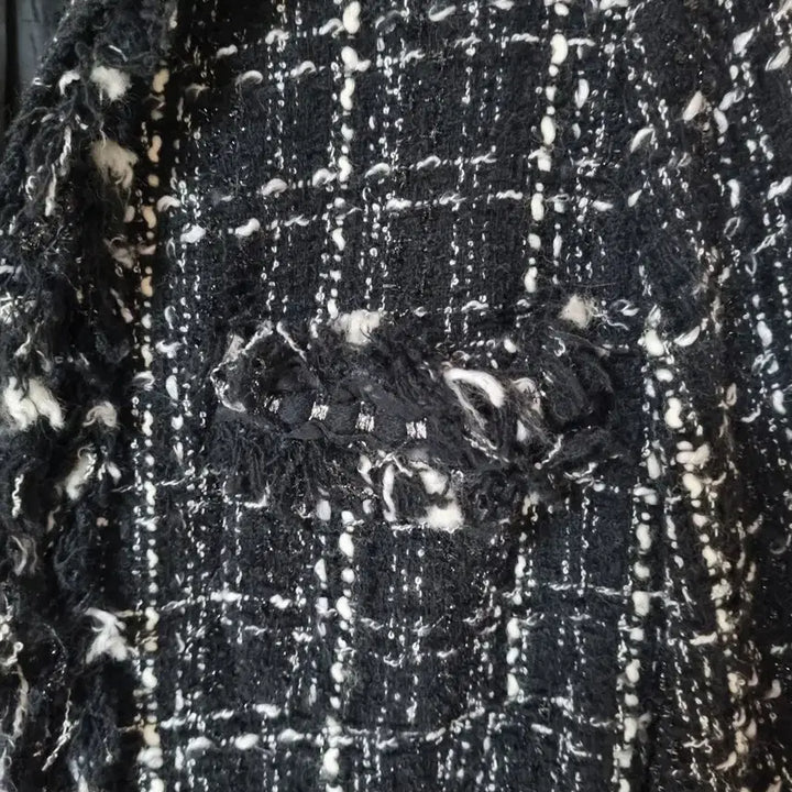 [BUNJANG] Cressong Black Tweed Long Jacket / 크레송 블랙 트위드 롱자켓