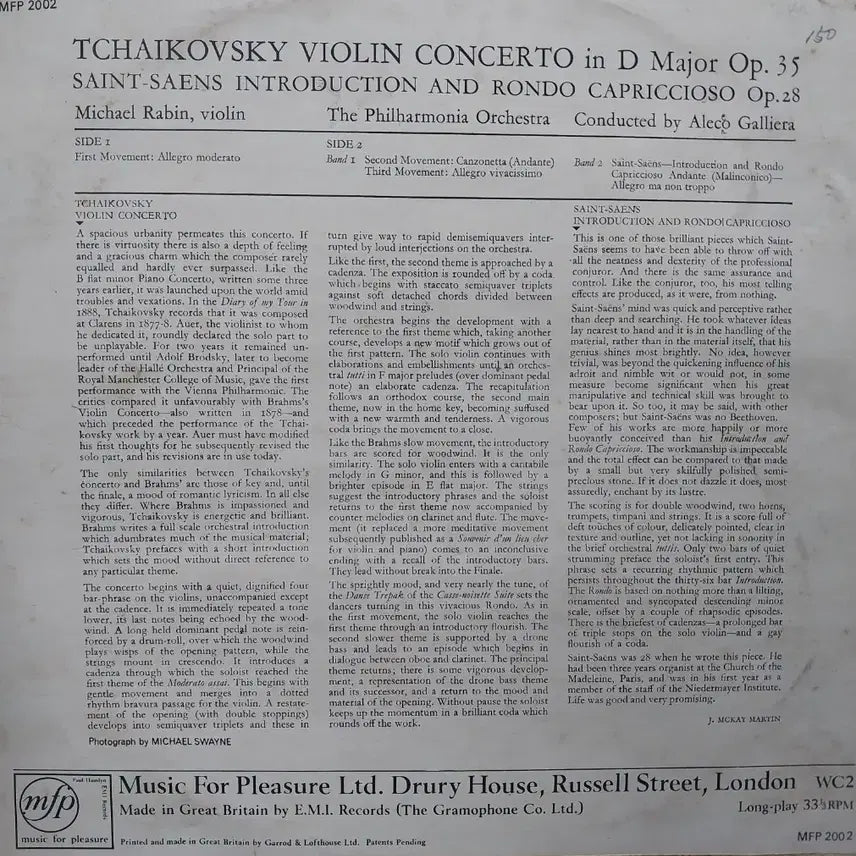[BUNJANG] MFP Tchaikovsky Violin Concerto LP Album / MFP 차이코프스키 바이올린 협주곡 LP 음반