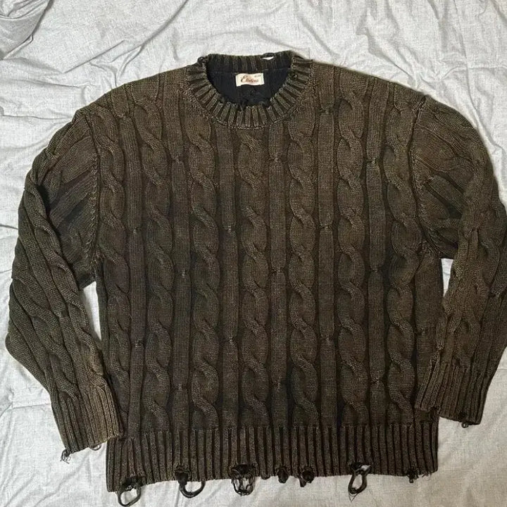 [BUNJANG] ETCE Reversible Knit Sweater / ETCE 리버서블 니트 브라운블랙 REVERSIBLE FADE WASHI