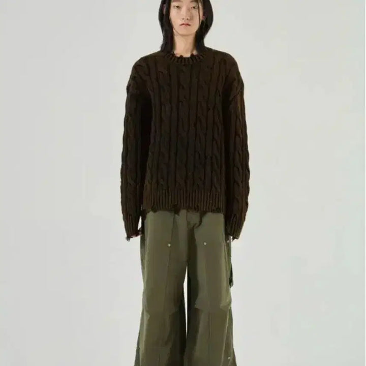 [BUNJANG] ETCE Reversible Knit Sweater / ETCE 리버서블 니트 브라운블랙 REVERSIBLE FADE WASHI