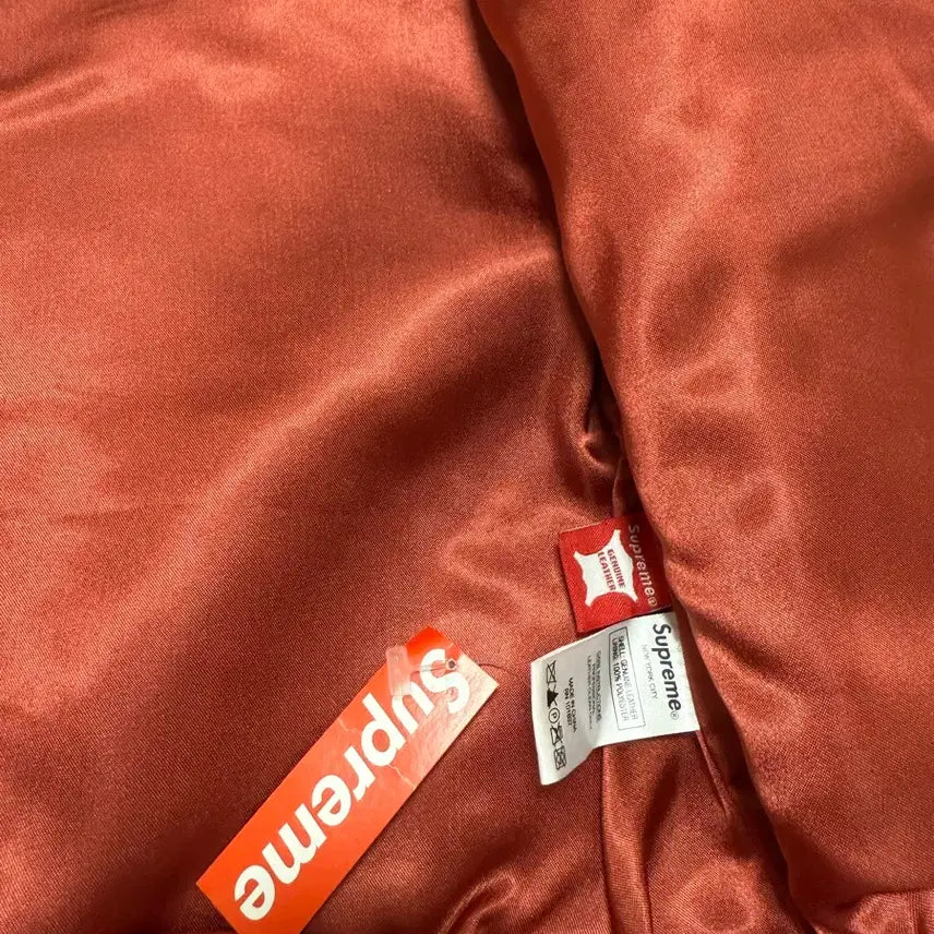 [BUNJANG] Supreme All-Leather Varsity Jacket Red / XL 슈프림 원 레더 바시티 레드