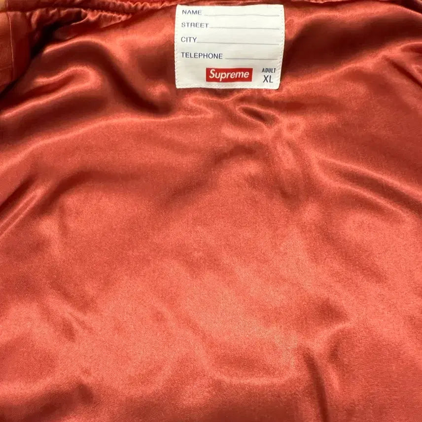 [BUNJANG] Supreme All-Leather Varsity Jacket Red / XL 슈프림 원 레더 바시티 레드