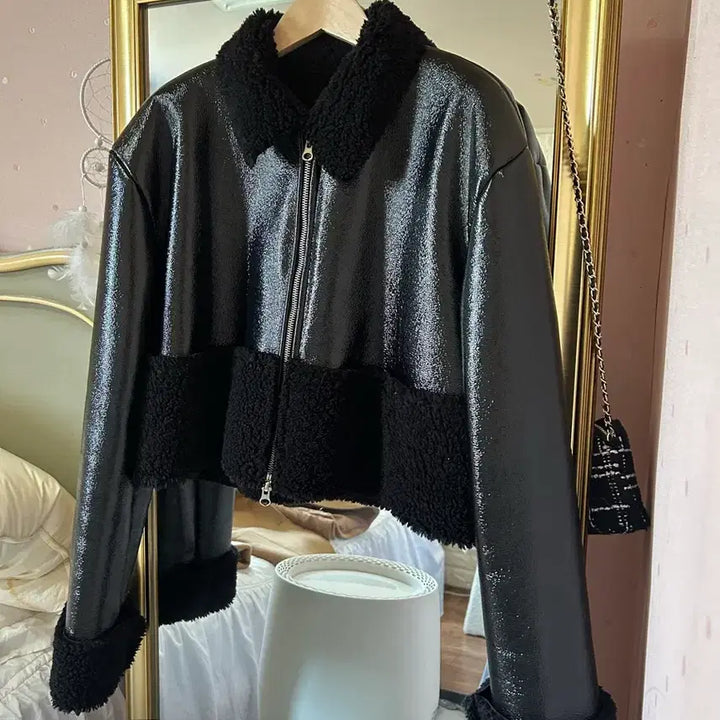 [BUNJANG] Enamel Fleece Jacket / 에나멜양털집업자켓