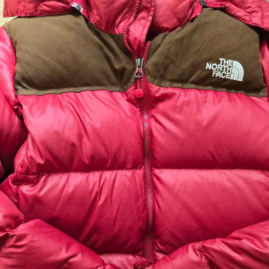 [BUNJANG] The North Face Nuptse Padded Jacket (Red/Brown) - Size S / 노스페이스 눕시 패딩 레드/브라운s