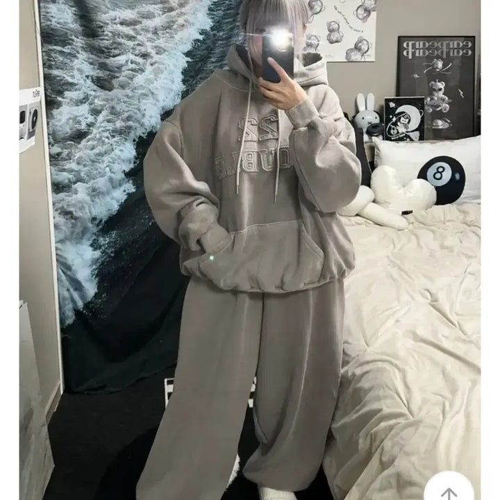 [BUNJANG] Unisex Pigment Hoodie & Pants Training Set / 유니섹스 피그먼트 후드티 + 팬츠 트레이닝 set