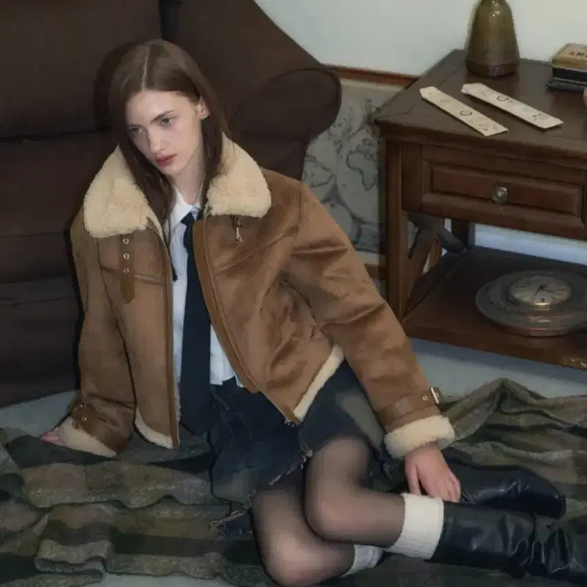 [BUNJANG] Leather Suede Mouton / 레더리 스웨이드 무스탕