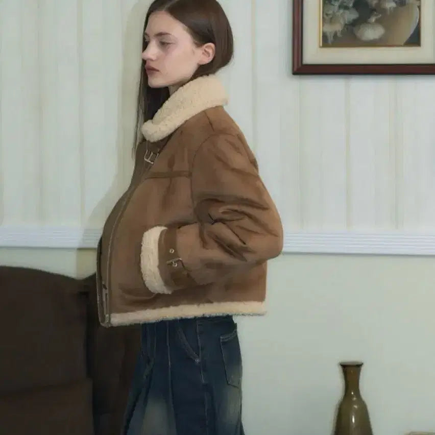 [BUNJANG] Leather Suede Mouton / 레더리 스웨이드 무스탕