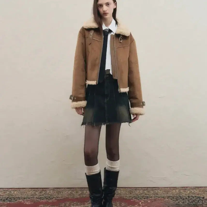 [BUNJANG] Leather Suede Mouton / 레더리 스웨이드 무스탕