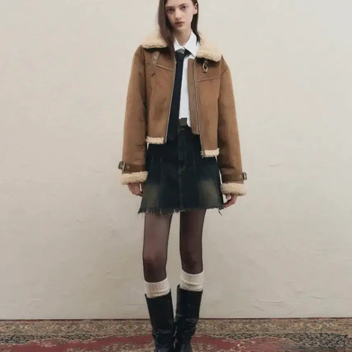 [BUNJANG] Leather Suede Mouton / 레더리 스웨이드 무스탕