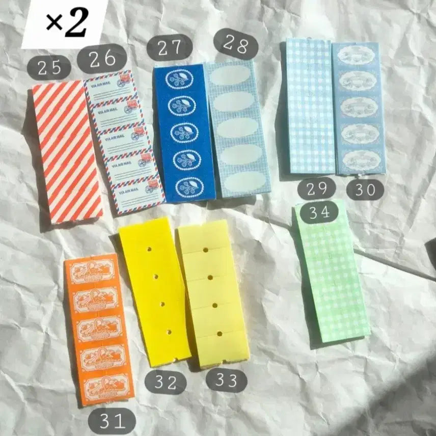 [BUNJANG] Label Pack Bundle Set / 라벨팩 41종 : 일괄 : 스티커 체크 파스텔 네온 형광 일본 스탬프 @