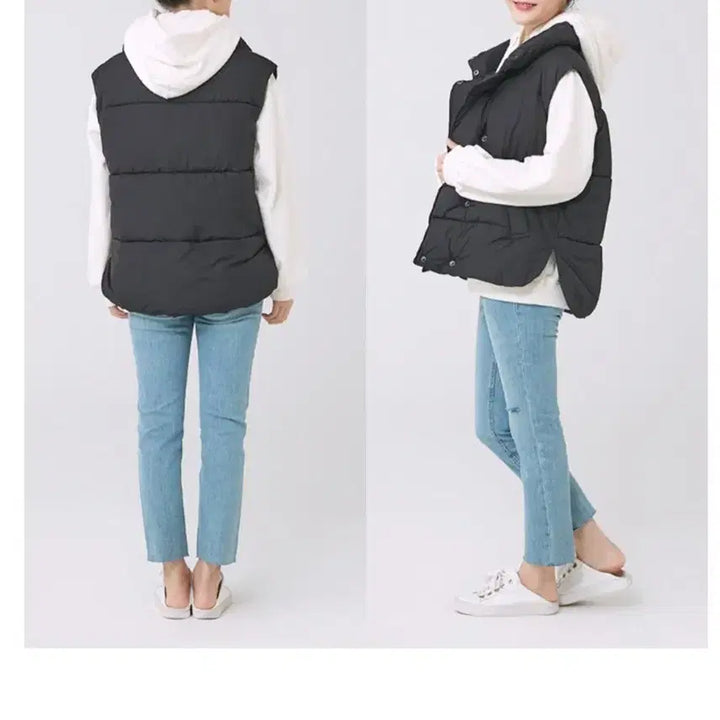 [BUNJANG] SPAO Black Loose Fit Padded Vest (M) / 스파오 루즈핏 패딩 조끼 블랙 M