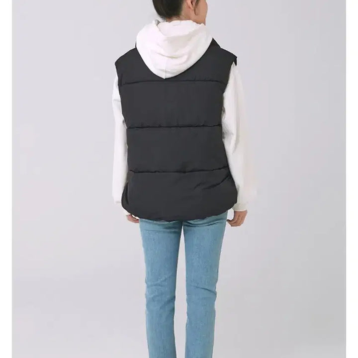 [BUNJANG] SPAO Black Loose Fit Padded Vest (M) / 스파오 루즈핏 패딩 조끼 블랙 M