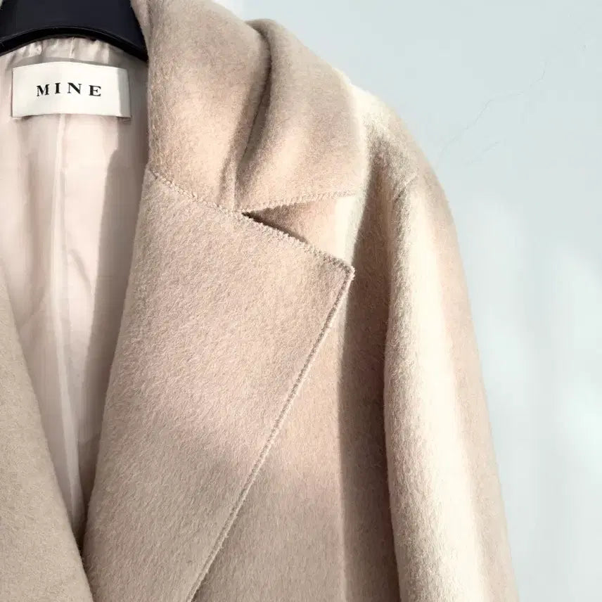 [BUNJANG] MINE Beige Wool Angora Handmade Coat / 정품 MINE 마인 베이지 양모 앙고라 핸드메이드 코트