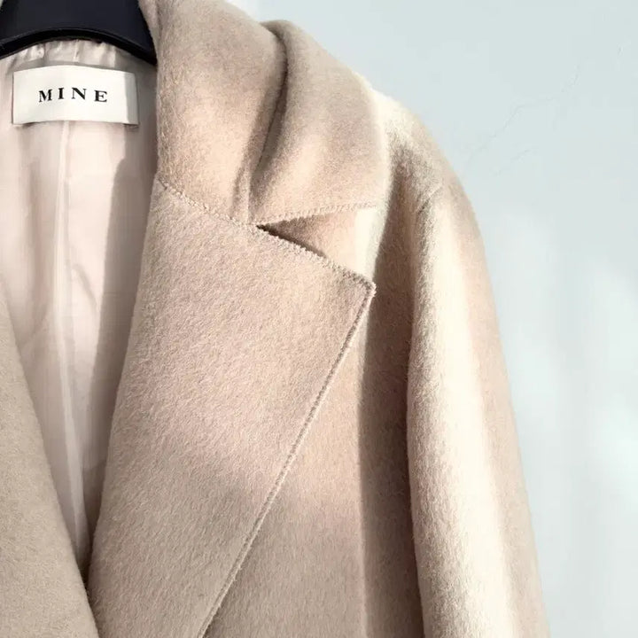 [BUNJANG] MINE Beige Wool Angora Handmade Coat / 정품 MINE 마인 베이지 양모 앙고라 핸드메이드 코트