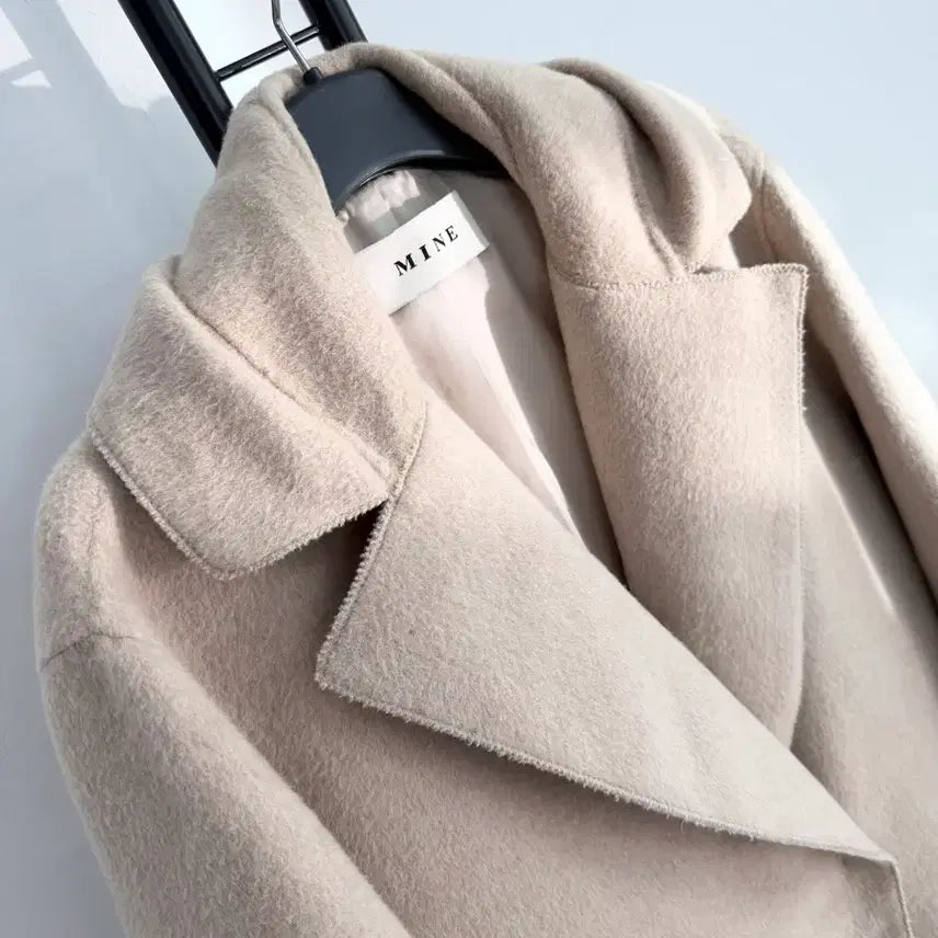 [BUNJANG] MINE Beige Wool Angora Handmade Coat / 정품 MINE 마인 베이지 양모 앙고라 핸드메이드 코트
