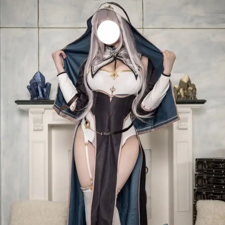 [BUNJANG] Hololive Shiragane Noel Cosplay / 레어코스! 홀로라이브 시로가네 노엘 신의상 코스프레ㅣ수녀 미소녀 버튜버