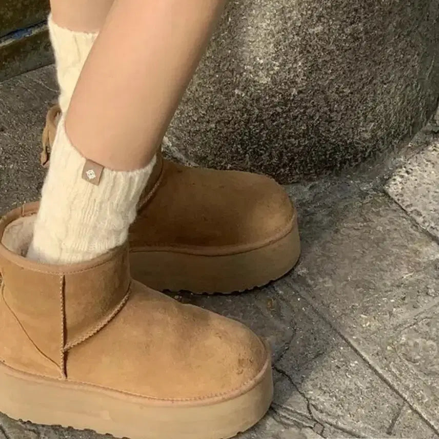 [BUNJANG] Trendy Apparel Cable Knit Long Socks / 트렌디어패럴 울 꽈배기 롱 삭스