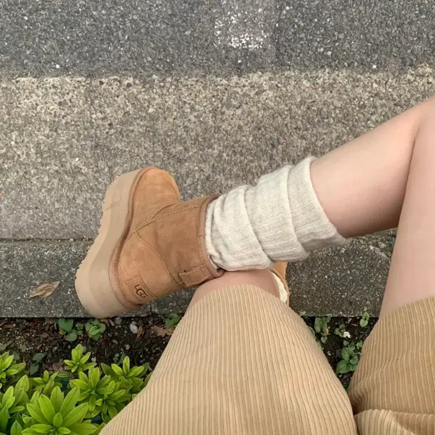 [BUNJANG] Trendy Apparel Cable Knit Long Socks / 트렌디어패럴 울 꽈배기 롱 삭스