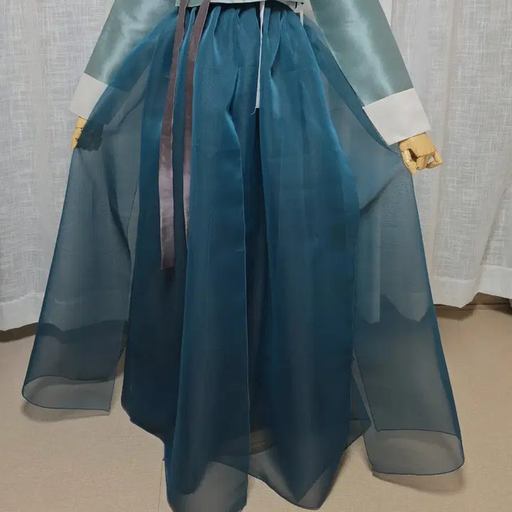 [BUNJANG] Wave Pattern Hanbok Galrae Skirt / 한복 파도색 갈래치마 갈래덧치마