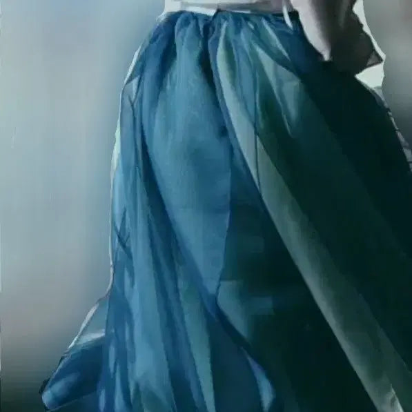 [BUNJANG] Wave Pattern Hanbok Galrae Skirt / 한복 파도색 갈래치마 갈래덧치마