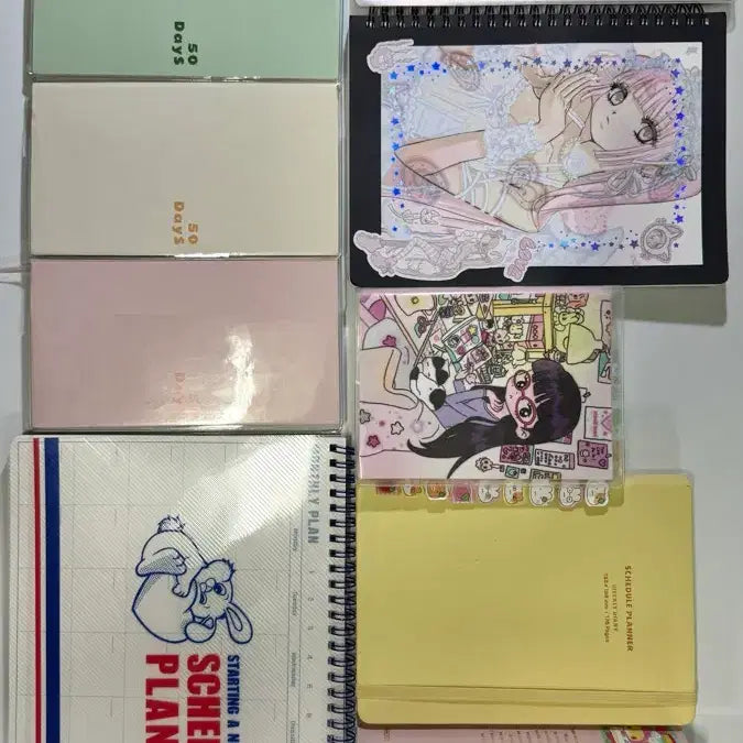 [BUNJANG] Assorted Diary Planner Notebook Bundle / 다이어리 할인 노트 스케줄러 무지 스티커 다꾸 스터디 플래너 포토 앨범