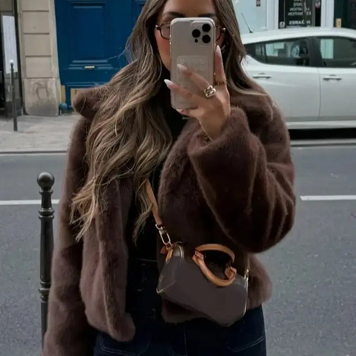 [BUNJANG] Temu Faux Fur Jacket (Brown, Size S) / 새상품 테무 퍼자켓 브라운 S사이즈