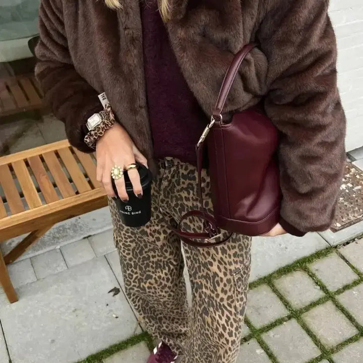 [BUNJANG] Temu Faux Fur Jacket (Brown, Size S) / 새상품 테무 퍼자켓 브라운 S사이즈