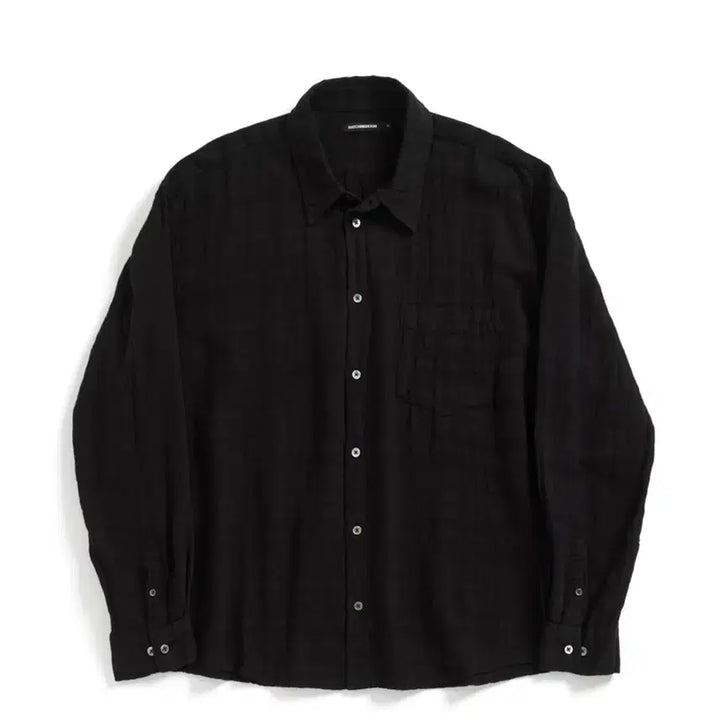 [BUNJANG] Hatching Room Stripe Classic Shirt - Black / [2] 해칭룸 거즈 스트라이프 클래식 셔츠 블랙