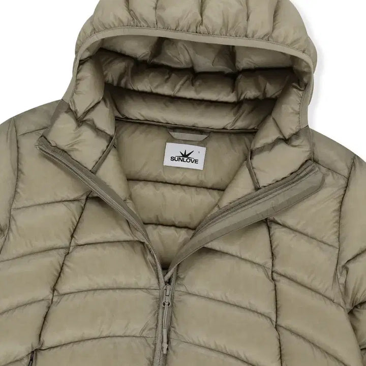 [BUNJANG] Sunlove Hooded Fly Light Down Padded Jacket / 썬러브 후디드 플라이 라이트 다운 패딩(스톤)