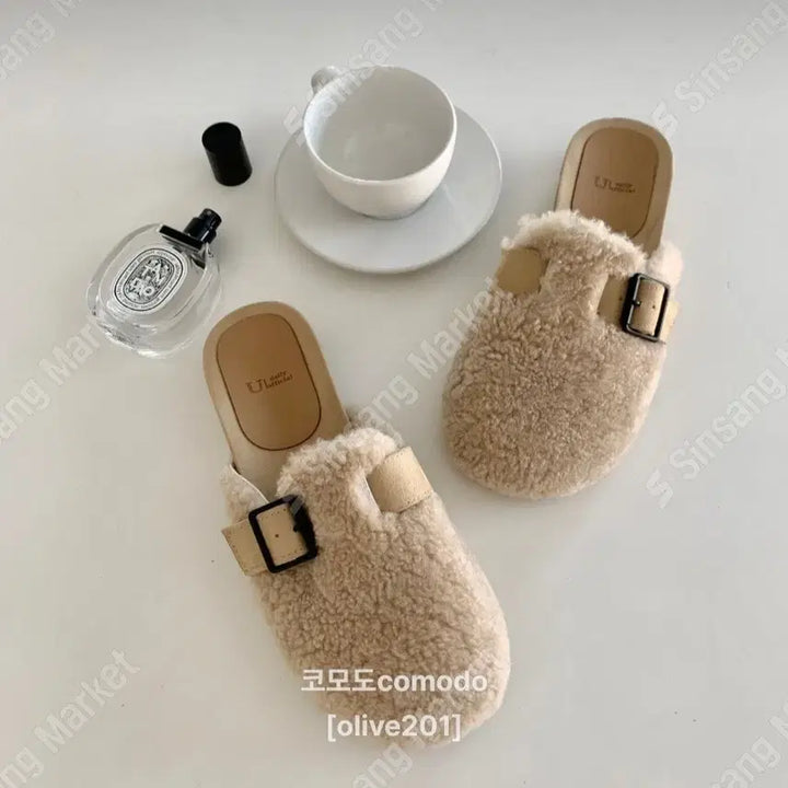 [BUNJANG] UGG Real Shearling Slippers Size 240 / 리얼양털 뽀글이 어그 털슬리퍼 240 사이즈 새제품