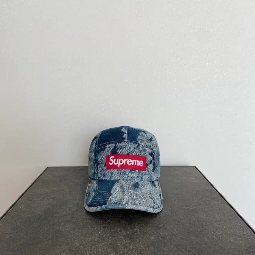 [BUNJANG] Supreme Box Logo Camp Cap Denim Hat / (OS) 슈프림 박스로고 캠프캡 모자 플레임 데님