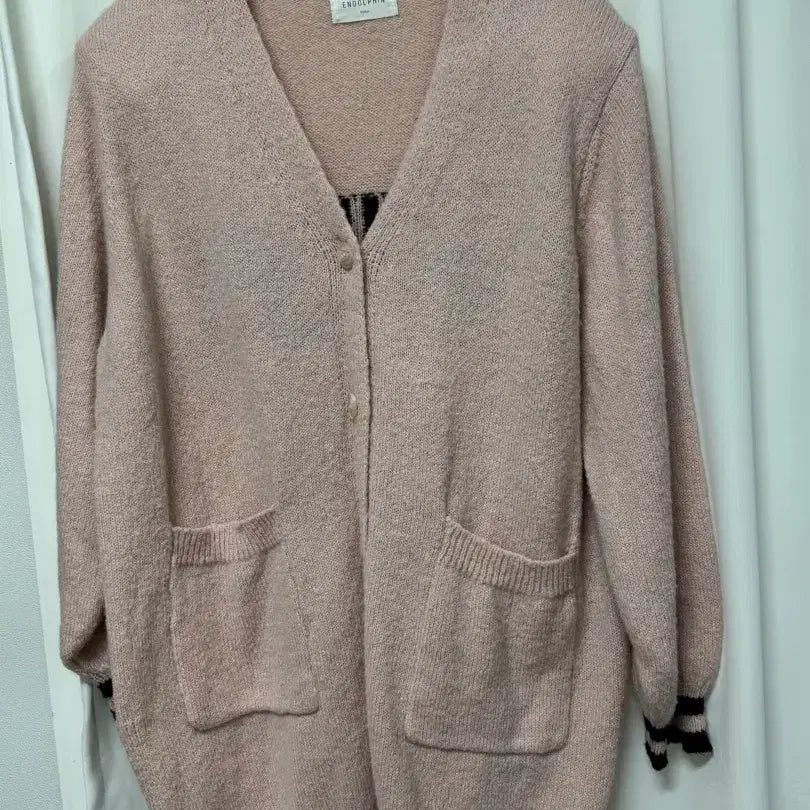 [BUNJANG] Endorphin Pink Long Cardigan / 엔돌핀 핑크 롱 가디건