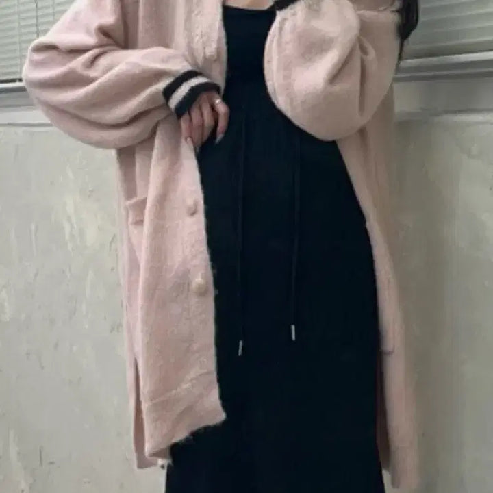[BUNJANG] Endorphin Pink Long Cardigan / 엔돌핀 핑크 롱 가디건