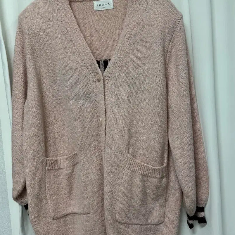 [BUNJANG] Endorphin Pink Long Cardigan / 엔돌핀 핑크 롱 가디건