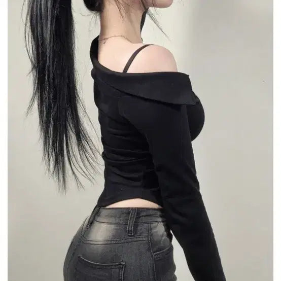 [BUNJANG] XERIF One Shoulder Shirt Top / XERIF 세리프 원숄더 셔츠탑 / 지그재그 에이블리 클라우드이모션