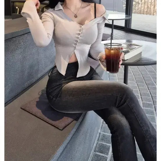 [BUNJANG] XERIF One Shoulder Shirt Top / XERIF 세리프 원숄더 셔츠탑 / 지그재그 에이블리 클라우드이모션