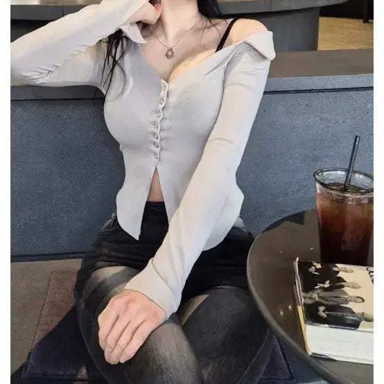 [BUNJANG] XERIF One Shoulder Shirt Top / XERIF 세리프 원숄더 셔츠탑 / 지그재그 에이블리 클라우드이모션