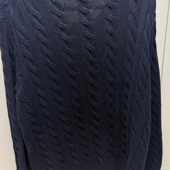 [BUNJANG] Ralph Lauren Navy Cable Knit Cotton Crewneck Sweater L / 폴로 랄프로렌 네이비 케이블 니트 코튼 크루넥 스웨터 L