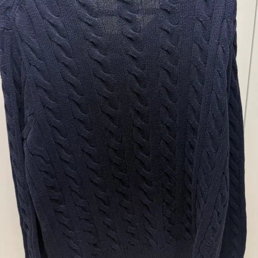 [BUNJANG] Ralph Lauren Navy Cable Knit Cotton Crewneck Sweater L / 폴로 랄프로렌 네이비 케이블 니트 코튼 크루넥 스웨터 L